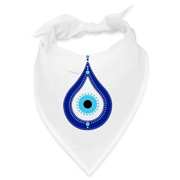 Nazar Boncuk, Schutzsymbol, Blaues, Auge, Türkei - Bandana - Weiß - Vorne