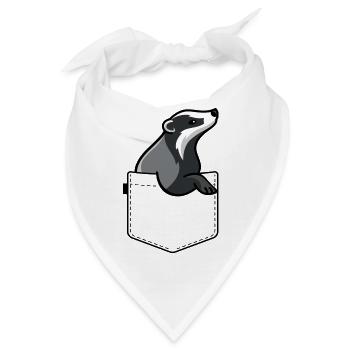Dachs Brustasche Badger Dachsbau Honigdachs - Bandana - Weiß - Vorne