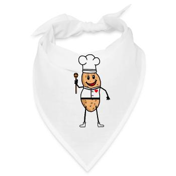 Erdnuss Koch Restaurant Kochlöffel Gourmet - Bandana - Weiß - Vorne