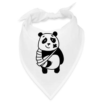 Panda gebrochener Arm - Bandana - Weiß - Vorne