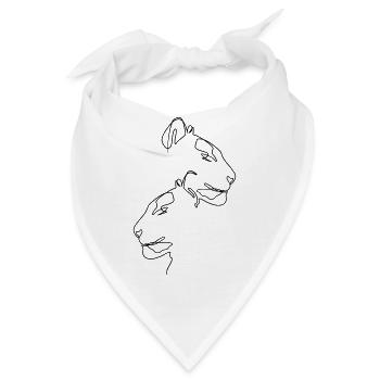 Tiger Kontur Löwe - Bandana - Weiß - Vorne