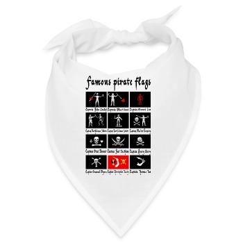 Berühmte Piratenflaggen - Bandana - Weiß - Vorne