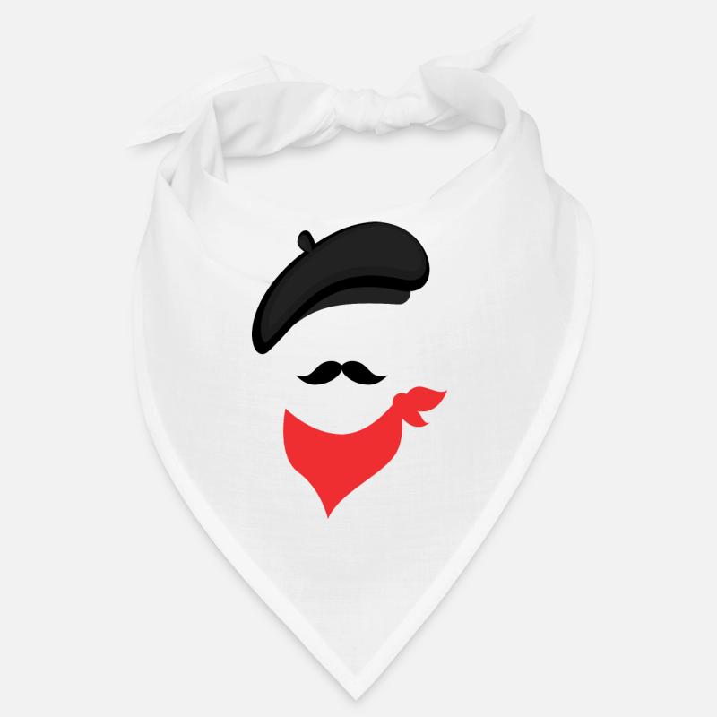 Baskenmütze, Schnurrbart, Schal, Frankreich Vater Geschenk Bandana