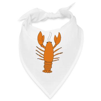 Lobster orange - Bandana - Weiß - Vorne