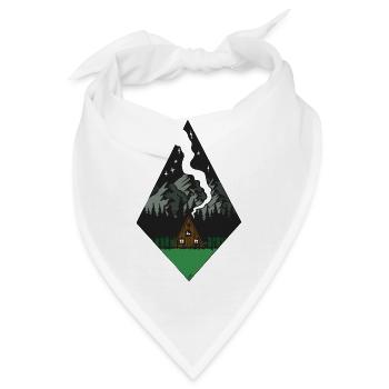 Hütte am Fuße der nächtlichen Berge - Bandana - Weiß - Vorne