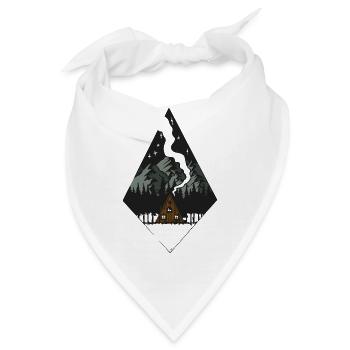 Waldhütte unter schneebedeckten Bergen - Bandana - Weiß - Vorne