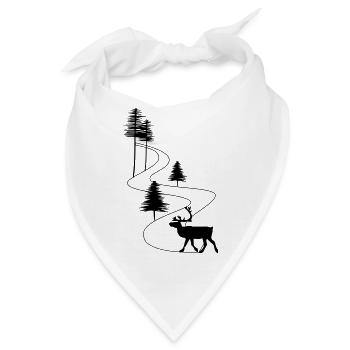 Skandinavien Straße Rentier - Bandana - Weiß - Vorne