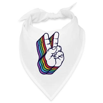 Friedensbewegung Frieden Friedenszeichen Liebe - Bandana - Weiß - Vorne