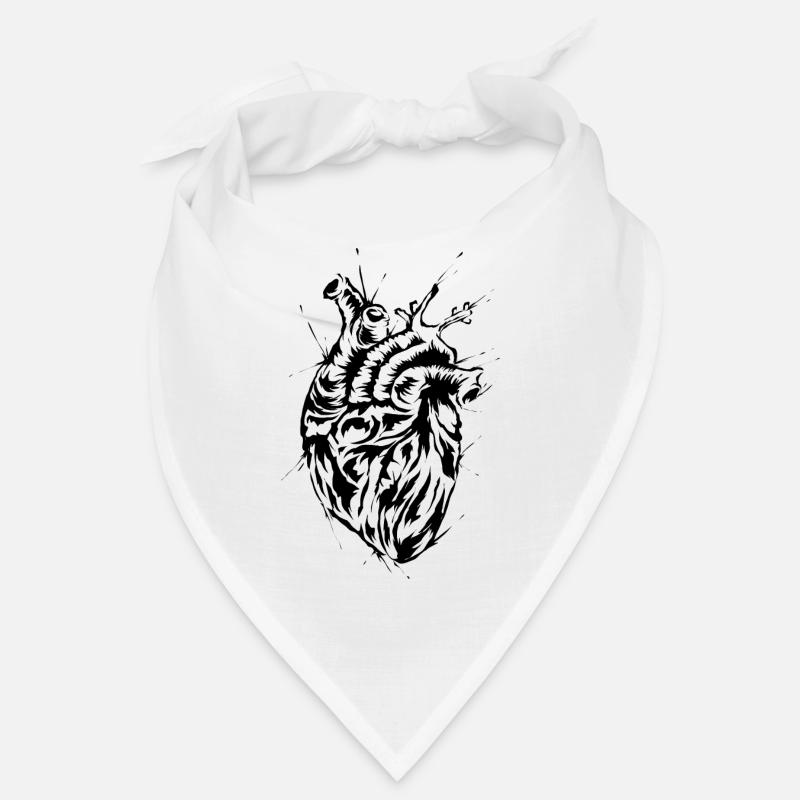 Anatomisches Herz - Bandana - Weiß