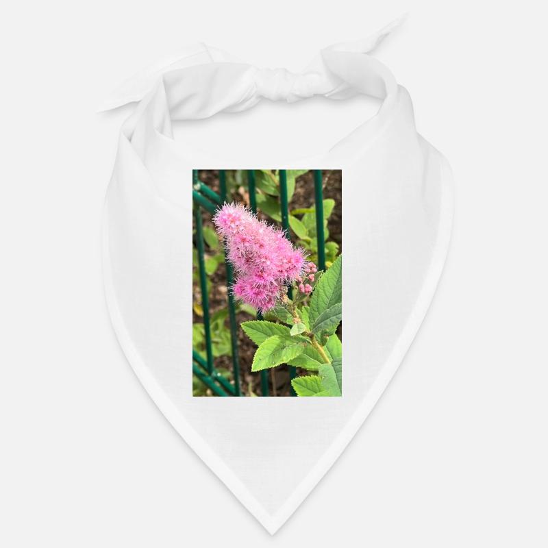 Fleur rose - Bandana - blanc