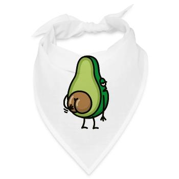 Lustig Avocado Hintern Arsch kratzen Geschenkidee - Bandana - Weiß - Vorne