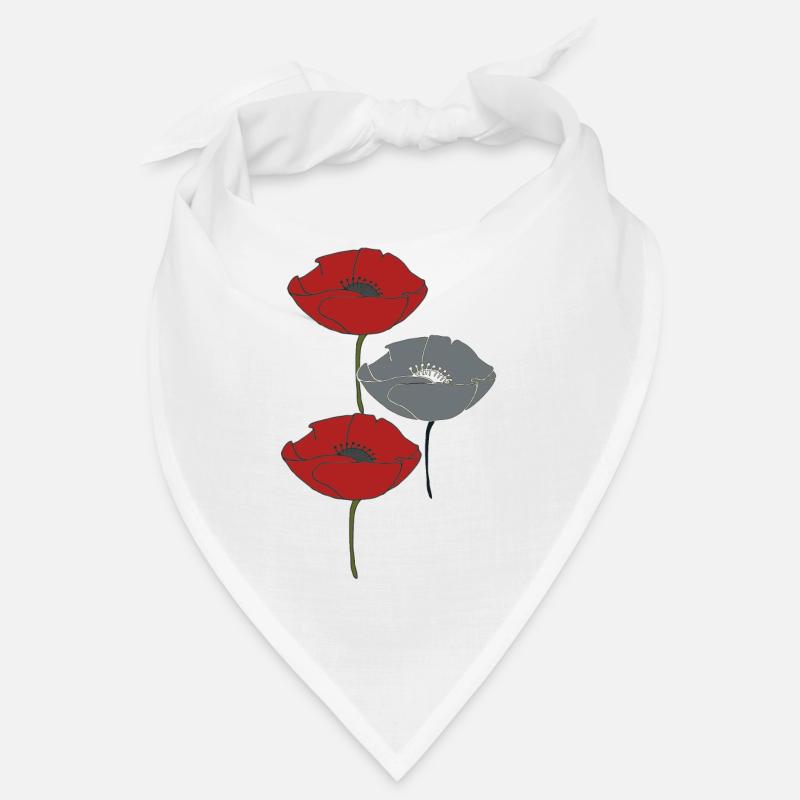 coquelicots et gris Bandana