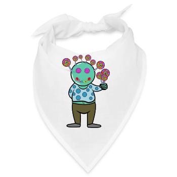 Süßigkeiten Bonbon Naschkatzen Nachspeise Lecker - Bandana - Weiß - Vorne