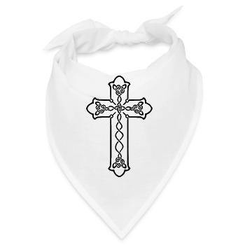 Wikinger Symbol Nordische Zeichen Kreuz Knoten - Bandana - Weiß - Vorne