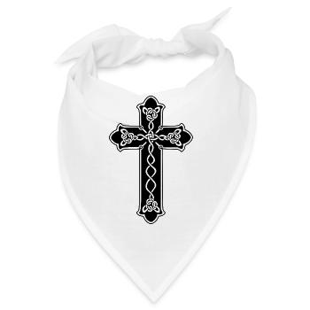 Wikinger Symbol Nordische Zeichen Kreuz Knoten - Bandana - Weiß - Vorne