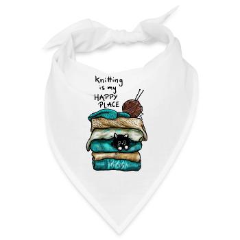 Zuhause ist, wo die Wolle ist - und die Katze - Bandana - Weiß - Vorne