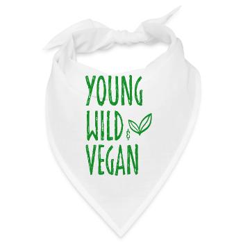 Jung Wild Und Vegan - Pflanzlich Vegetarisch - Bandana - Weiß - Vorne