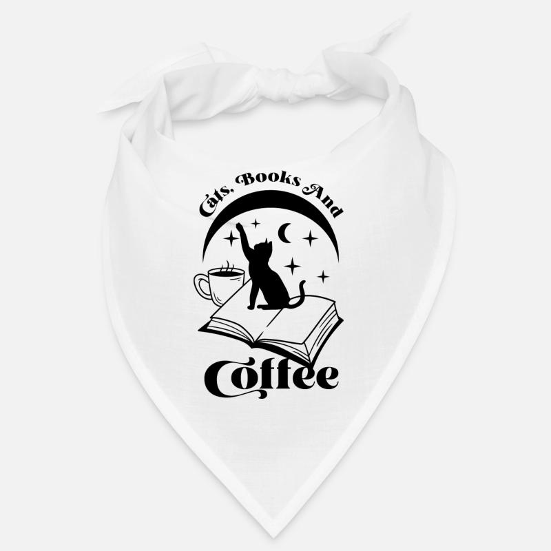 Katze, Buch und Kaffee Bandana