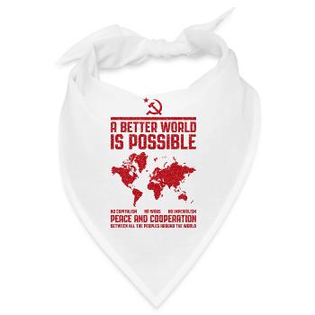 Kommunistische Welt - Eine bessere Welt ist möglich - Bandana - Weiß - Vorne