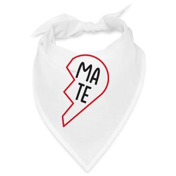 halbes Herz (1/2) - Geschenkidee - Soulmate - Bandana - Weiß - Vorne