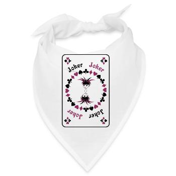 Joker Jolly Clown Girl Kartenspiel Spielkarte - Bandana - Weiß - Vorne