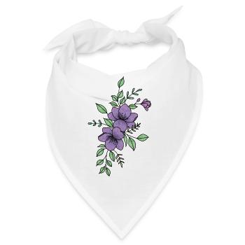 Lila Blume - Bandana - Weiß - Vorne