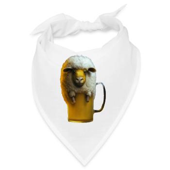 Bier Schaf Schaumkrone - lustig und cool - Bandana - Weiß - Vorne