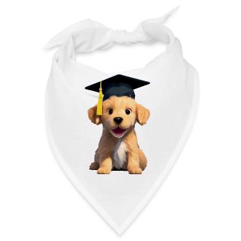 Bachelor Golden Retriever Studium Schulabschluss - Bandana - Weiß - Vorne