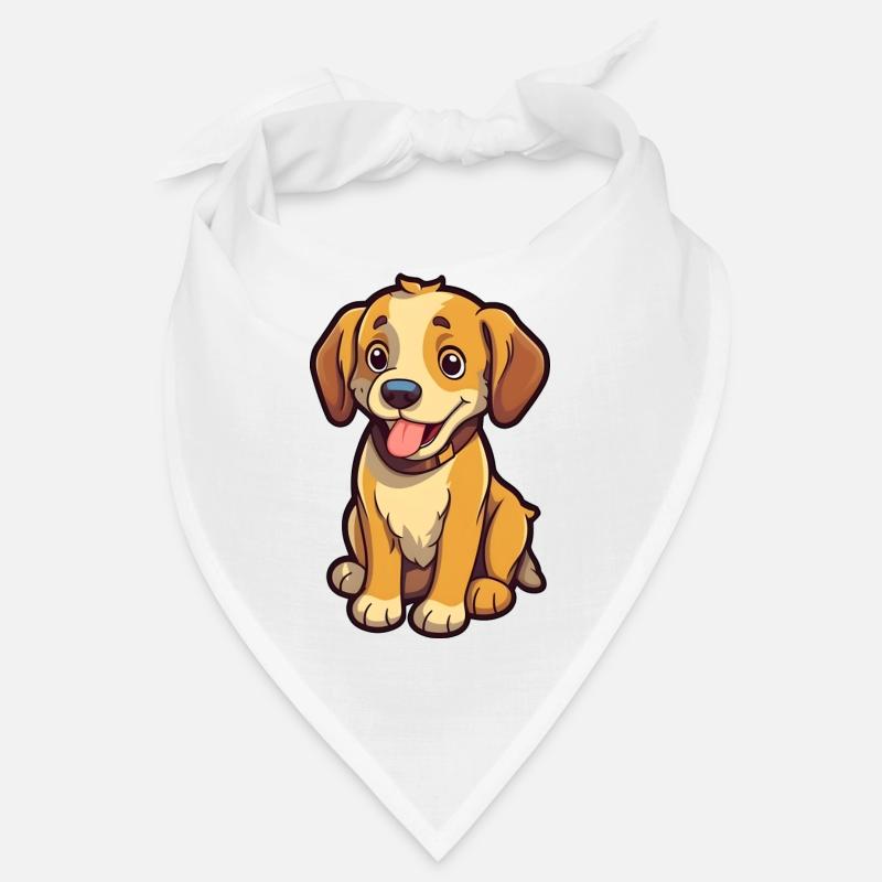 Kleiner, niedlicher Hund "Bailey" im Comic-Stil Bandana