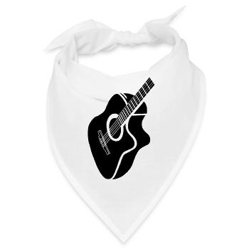 schwarze Gitarre - Bandana - Weiß - Vorne