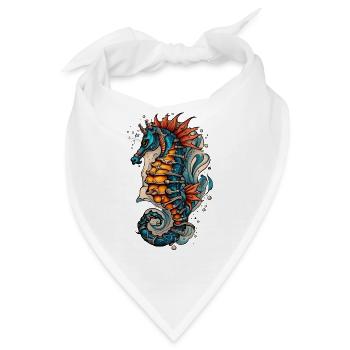 Seepferd - Bandana - Weiß - Vorne