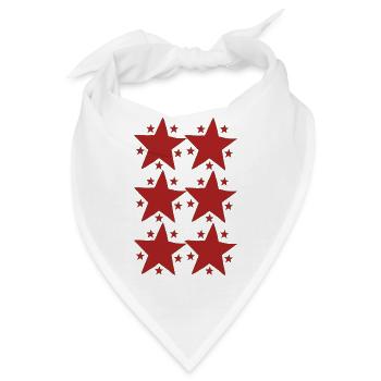 sterne rot - Bandana - Weiß - Vorne