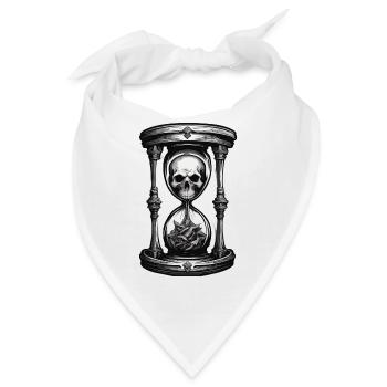 Sanduhr / Zeitmesser / Antik /Sandkörner / Ablauf - Bandana - Weiß - Vorne