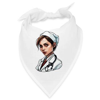 Ärztin / Medizinerin / Doktor / Beruf / Fachärztin - Bandana - Weiß - Vorne