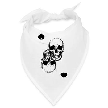 Skull, card, pique, casino, spiele, pocker - Bandana - Weiß - Vorne