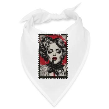 20er Jahre Frau Frauengesicht Burlesque Bild - Bandana - Weiß - Vorne