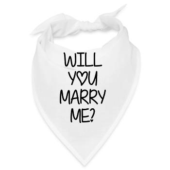 Will you marry me? - Bandana - Weiß - Vorne