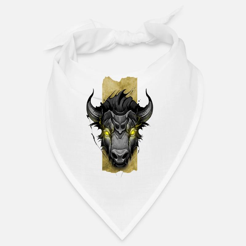 Luminous Bison: Bison with Glowing Yellow Eyes Bandana