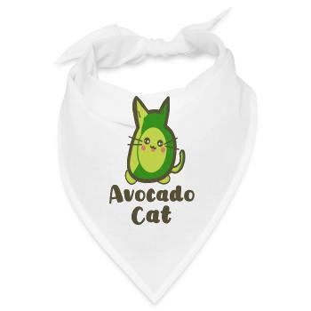 Lustige Avocado Katze Kawaii - Bandana - Weiß - Vorne