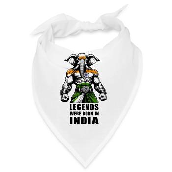 Indien Elefanten Legenden Design - Bandana - Weiß - Vorne