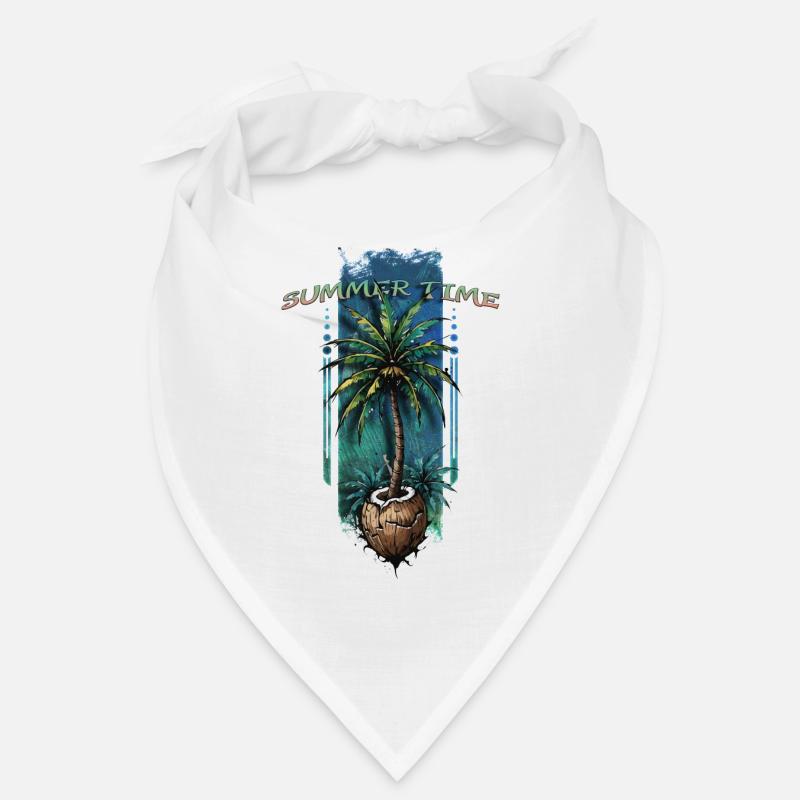 Tropical Escape: Palm Tree Emerging from Coconut Bandana