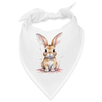 Ein Aquarell-Kawaii-Hase bringt dein Herz zum Schmelzen - Bandana - Weiß - Vorne