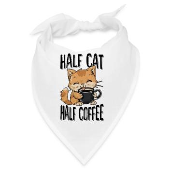 Katze Kaffee Katzenliebhaber Kaffeeliebhaber - Bandana - Weiß - Vorne