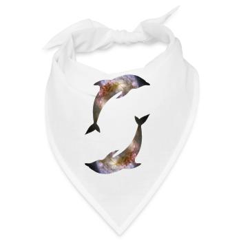 Delfine Galaxie - Bandana - Weiß - Vorne
