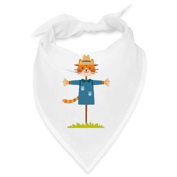 Vogelscheuche Katze - Bandana - Weiß - Vorne