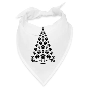 Weihnachtsbaum Pfote - Bandana - Weiß - Vorne