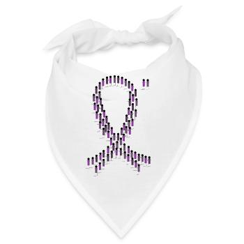 Menschenmenge lila Epilepsie Schleife Zusammenhalt - Bandana - Weiß - Vorne