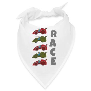 autorennen race - Bandana - Weiß - Vorne