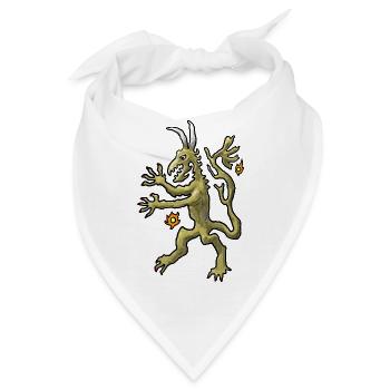 Lustiger Drache / Wappen Mittelalter - Bandana - Weiß - Vorne