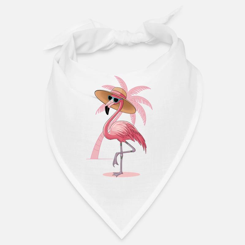 Flamant rose avec chapeau de soleil Bandana